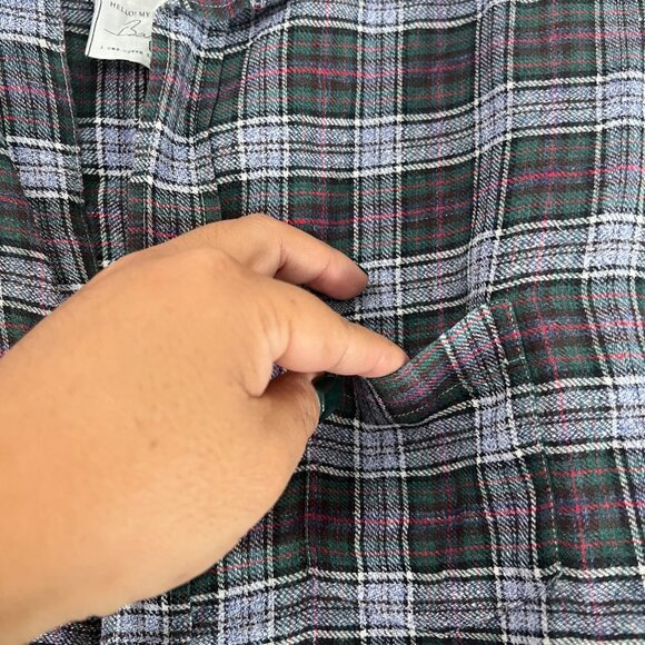 Frank & Eileen Blue Red Green Barry Plaid Linen Blend Long Sleeve Button Shirt S - Picture 2 of 6